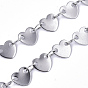 Ion Plating(IP) 304 Stainless Steel Link Chains, Heart Sequin Chains, Soldered