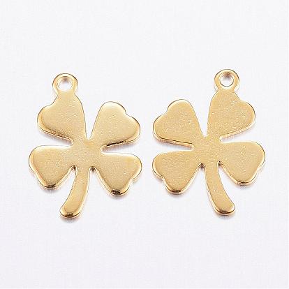 304 Stainless Steel Charms,  Clover