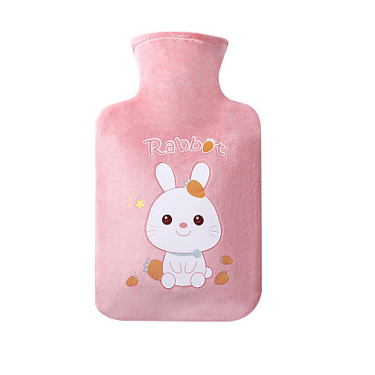 PVC Hot Water Bottles with with Soft Fluffy Cover, Hot Water Bag, Rabbit/Bear/Dinosaur/Tiger Pattern