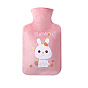 PVC Hot Water Bottles with with Soft Fluffy Cover, Hot Water Bag, Rabbit/Bear/Dinosaur/Tiger Pattern
