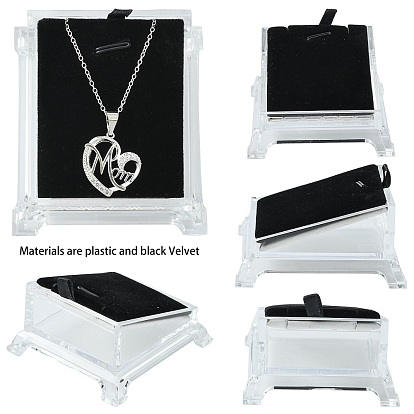 Plastic Pendant Necklace Displays, with Velvet, for Pendants