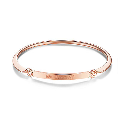 SHEGRACE Brass Bangle, with Be Yourself