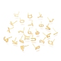Серьги-гвоздики из латунного микро-паве, греческий алфавит, реальный 18 k позолоченный
