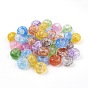Transparent perles acryliques craquelés, Perles avec un grand trou   , rondelle