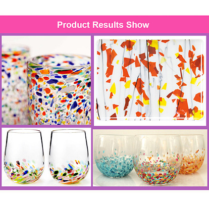 Coetes de vidrio de confeti fusible 90, para piezas creativas de bricolaje de vidrio fundido