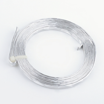 Fil d'aluminium texturé, fil d'artisanat en métal pliable, fil d'artisanat plat, fil de bande de lunette pour la fabrication de bijoux cabochons
