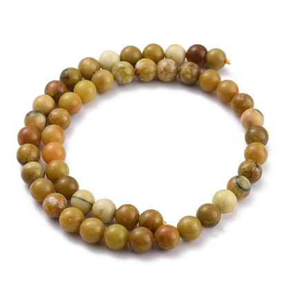 Perles d'opale jaune naturelle, ronde