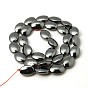 Non-magnetic Synthetic Hematite Beads Strands, Grade A, Oval, Hole: 1mm