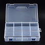 Recipientes de almacenamiento de cuentas de plástico, 10 compartimentos, Rectángulo, 20x30x6.3 cm