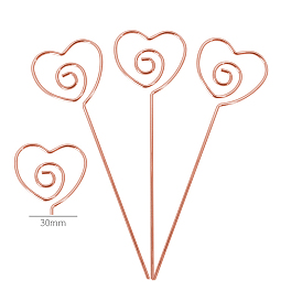 Pince-notes spirale cœur de fer, support de support de photo de note de message, pour la décoration de mariage