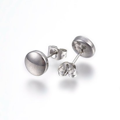 304 définit bijoux en acier inoxydable, des colliers et des boucles d'oreille, avec strass, plat rond