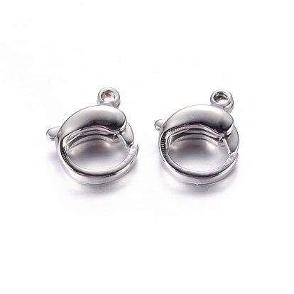 304 Stainless Steel Lobster Claw Clasps, Grade A, 10x12mm, Hole: 1mm