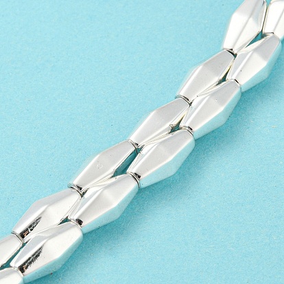 Brins de perles d'hématite magnétiques synthétiques galvanisées, losange