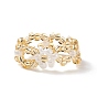 5pcs 5 anillos elásticos de flores trenzadas con semillas de vidrio estilo para mujeres