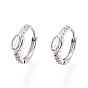 Стеклянные овальные серьги-кольца с фианитами, украшения из латуни для женщин, без никеля 
