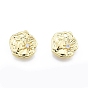 Ion Plating(IP) Brass Micro Pave Clear Cubic Zirconia Charms, Flat Round with Flower