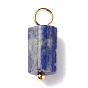 Natural Gemstone Pendants, with Real 24K Gold Plated 304 Stainless Steel Loops, Column