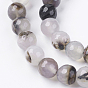 Teints naturels multi-couleurs des perles en agate brins, ronde à facettes, plus la taille disponible