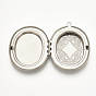 201 Stainless Steel locket Pendant Cabochon Settings, Oval