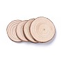 Cabochons en bois de peuplier naturel non fini, cercles en bois tranches d'arbre, plat rond