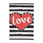Valentine's Day Theme Linen Garden Flags, Double Sided Yard Flags Banner Sign, for Anniversary Wedding House Outdoor Decoration, Rectangle with Stripe Tartan Heart