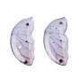 Transparent Epoxy Resin Cabochons, with Sequins, Wing