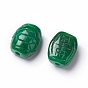 Perles naturelles de jade du Myanmar / jade birmane, teint, forme de carapace de tortue