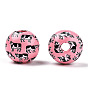 Printed Schima Wooden Beads, Round with Cow Pattern