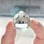 Glass Pendant, Crystal Suncatcher, Big Teardrop, Faceted