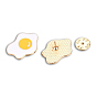 Fried Eggs Shape Enamel Pin, Light Gold Plated Alloy Imitation Food Badge for Backpack Clothes, Nickel Free & Lead Free