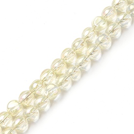 Plaquent verre transparent perles brins, plein arc-en-plaqué, torsion