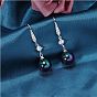 Pearl Earrings with Cubic Zirconia White Freshwater Shell Pearl Dangle Hook Earrings Stud Round Ball Drop Hoop Earrings Brass Jewelry Gift for Women