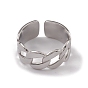 304 cadenas de eslabones de acero inoxidable con forma de anillos de puño abiertos para mujeres