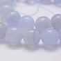 Dentelle bleue naturelle agate brins de perles, Grade a, ronde