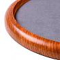 Плоский круглый деревянный поднос для ювелирных изделий, покрытый микрофиброй, органайзер для монет