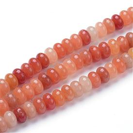 Brins de perles naturelles aventurine rouge, rondelle