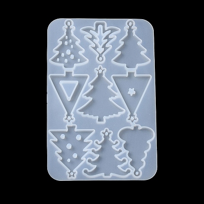 Moldes colgantes de silicona diy christams, moldes de resina, árbol/reineer/copo de nieve
