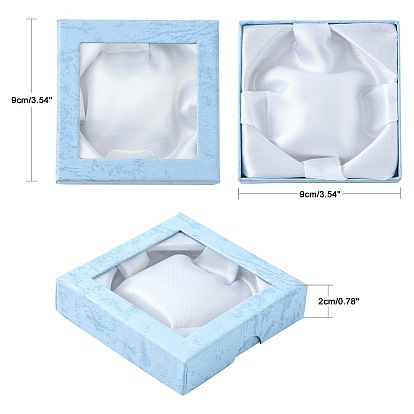 Cardboard Bracelet Boxes, for Bracelet & Bangle, Square, 9x9x2cm