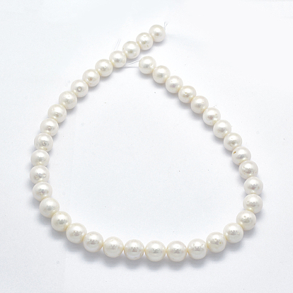 Natural Cultured Freshwater Pearl Beads Strands, Round