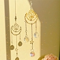 Металлический лотос, лунное окно, подвесные ловцы солнца, со стеклянным шармом, подвесные украшения для дома