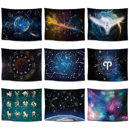 Décoration de bannière en polyester, décors de photographie, rectangle, motif constellation/étoile/licorne
