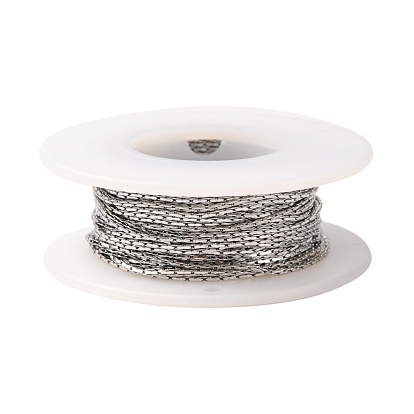 304 Stainless Steel Cardano Chains, with Spool, Soldered