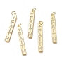 Brass Micro Pave Clear Cubic Zirconia Pendants, Inspirational Message Pendants, with Jump Rings, Long-Lasting Plated, Rectangle & Word Faith & Star