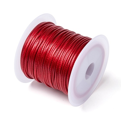 Câblés en polyester ciré coréen, 1mm, environ 10.93 yards (10m)/rouleau, 25 rouleaux / sac