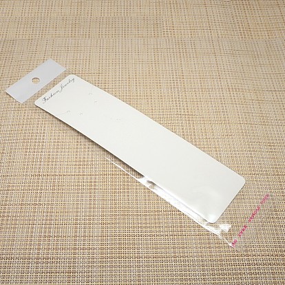 Présentoir collier rectangle définit les cartes en papier carton et autocollantes cellophane sacs, 275x65mm