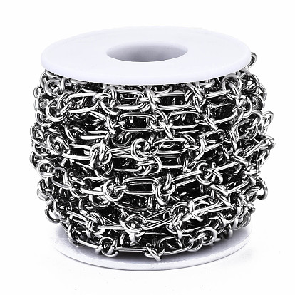 304 Stainless Steel Link Chains, with Spool, Unwelded