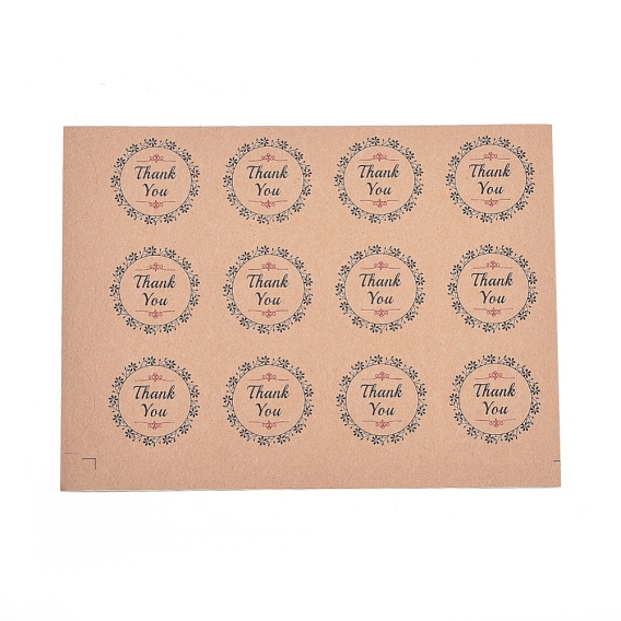 1.5 Inch Thank You Stickers, Thanksgiving  Sealing Stickers, Label Paster Picture Stickers, for Gift Packaging, Round