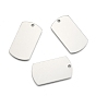 201 Stainless Steel Rectangle Stamping Blank Tag Pendants, 43x24x1mm, Hole: 3mm