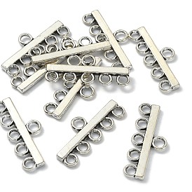 Tibetan Style Alloy Chandelier Components Links, 5-Strand Reducer Connector, Bar, Cadmium Free & Lead Free