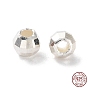 925 Sterling Silver Beads, Faceted Round